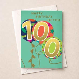 Large Age 100 Birthday Card - Balloons Large Age 100 Birthday Card - Balloons