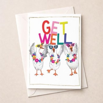 Large Get Well Soon Card - Fancy Geese