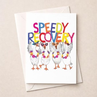 Large Get Well Soon Card - Fancy Geese
