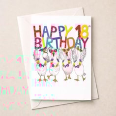 Large Birthday Card - Age 18 Fancy Geese Large Birthday Card - Age 18 Fancy Geese