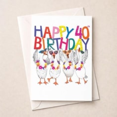 Large Birthday Card - Age 40 Fancy Geese Large Birthday Card - Age 40 Fancy Geese