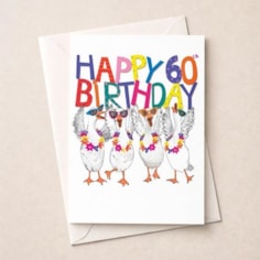 Large Birthday Card - Age 60 Fancy Geese Large Birthday Card - Age 60 Fancy Geese