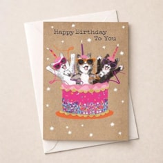Large Birthday Card - Cats In Cake Large Birthday Card - Cats In Cake