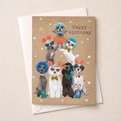 Large Birthday Card - Dog Pyramid