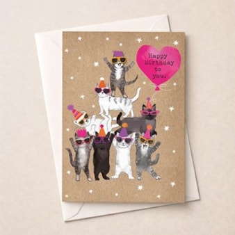 Large Birthday Card - Cat Pyramid Large Birthday Card - Cat Pyramid