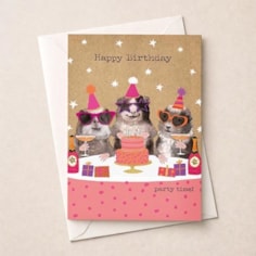 Large Birthday Card - Guinea Pigs Party Large Birthday Card - Guinea Pigs Party