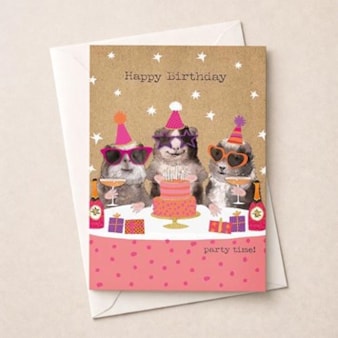 Large Birthday Card - Guinea Pigs Party