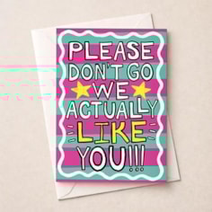 Large Sorry You're Leaving Card - Please Don'T Go