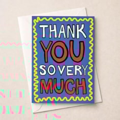 Large Thank You Card - Thank You So Very Much Large Thank You Card - Thank You So Very Much