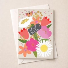 Large Get Well Soon Card - Flowers Large Get Well Soon Card - Flowers