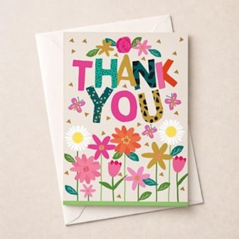 Large Thank You Card - Flowers