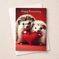 Large Anniversary Card - Hedgehogs Large Anniversary Card - Hedgehogs