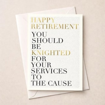 Large Retirement Card - Knighted Large Retirement Card - Knighted