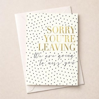 Large Sorry You're Leaving Card - Going To Miss You