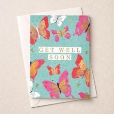 Large Get Well Soon Card - Butterflies