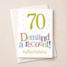 Large Age 70 Birthday Card - 70 Birthday Demand a Recount!
