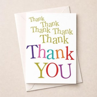 Large Thank You Card - Thank Thank Thank Thank You Large Thank You Card - Thank Thank Thank Thank You