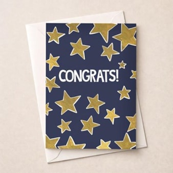 Large Congratulations Card - Gold Stars