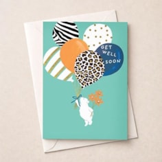 Large Get Well Soon Card - Bear & Balloons Large Get Well Soon Card - Bear & Balloons