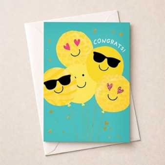 Large Congratulations Card - Face Balloons Large Congratulations Card - Face Balloons