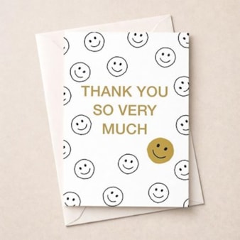 Large Thank You Card - Smiley Faces