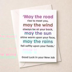 Large Just To Say Card - May The Road Rise To Meet You