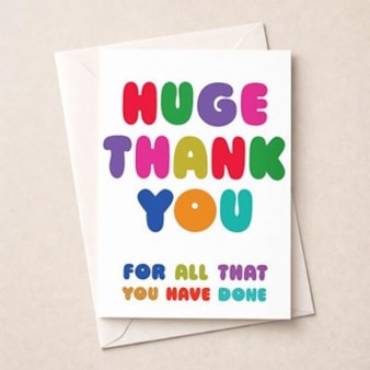 Large Thank You Card - For All That You Have Done Large Thank You Card - For All That You Have Done