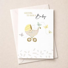 Large Leaving For A Baby Card - Pram
