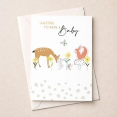 Large Leaving For A Baby Card - Woodland Animals Large Leaving For A Baby Card - Woodland Animals