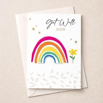 Large Get Well Soon Card - Rainbow