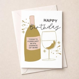 Large Birthday Card - 99.9% Chance Of Wine Large Birthday Card - 99.9% Chance Of Wine