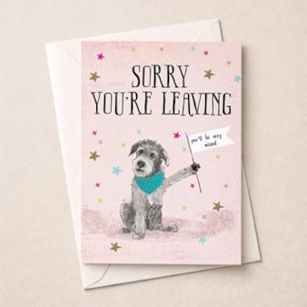 Large Sorry You're Leaving Card - Dog