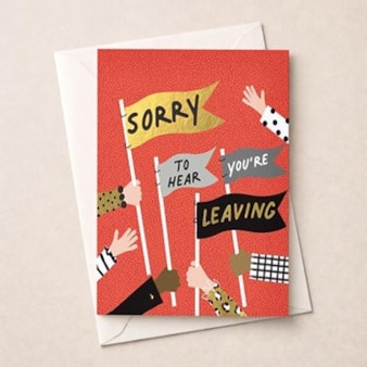 Large Sorry You're Leaving Card - Flags