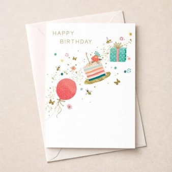 Large Birthday Card - Gifts & Cakes