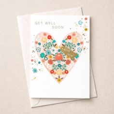 Large Get Well Soon Card - Floral Heart