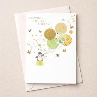 Large Leaving For A Baby Card - Penguin