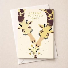 Large Leaving For A Baby Card -