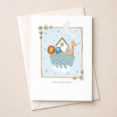 New Baby Card - Animals In A Boat