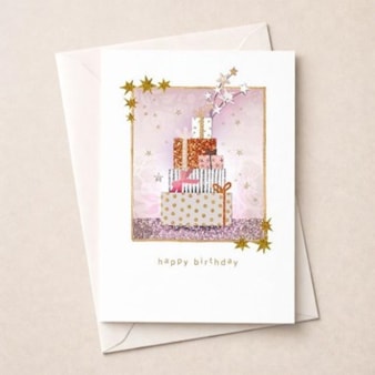 Birthday Card - Stack Of Gifts