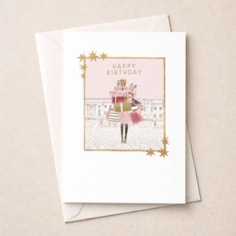 Birthday Card - Lady With Gifts