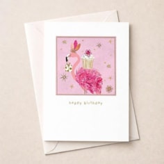 Birthday Card - Flamingo With A Cupcake Birthday Card - Flamingo With A Cupcake
