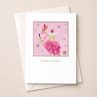 Birthday Card - Flamingo With A Cupcake Birthday Card - Flamingo With A Cupcake