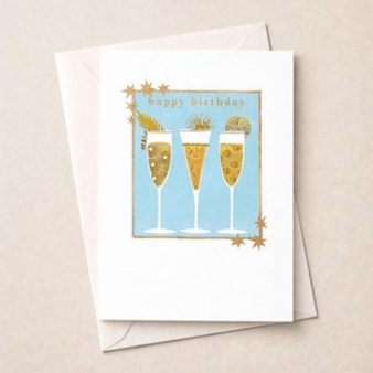 Birthday Card - Champagne