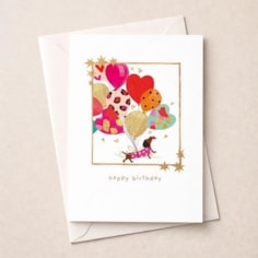 Birthday Card - Dog With Balloons Birthday Card - Dog With Balloons