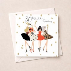 Age 30 Birthday Card - Glam Girls Age 30 Birthday Card - Glam Girls