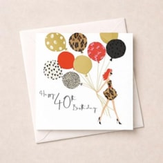 Age 40 Birthday Card - Birthday Balloons