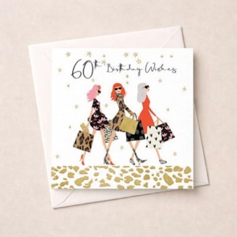 Age 60 Birthday Card - Shopping Trip Age 60 Birthday Card - Shopping Trip