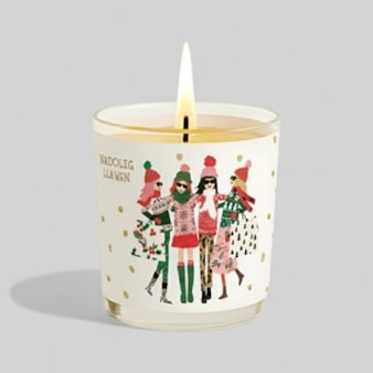 Vanilla Scented Christmas Candle - Nadolig Llawen Group Of Girls