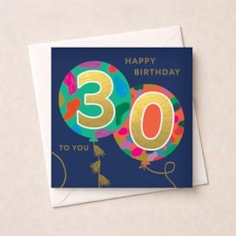 Age 30 Birthday Card - Balloons Age 30 Birthday Card - Balloons