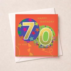 Age 70 Birthday Card - Balloons Age 70 Birthday Card - Balloons